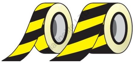 Hazard warning reflective tape 970mm x 10mtr